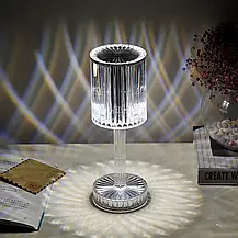 Настільна лампа нічник Crystal Table Lamp, Декоративний LED світильник — нічник із сенсорним керуванням, фото 4