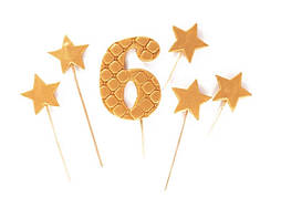 Цифра преміум Золото\ Срібло  "6"