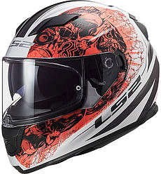 МОТОШОЛОМ ЗАКРИТИЙ LS2 FF320 STREAM EVO THRONE КОЛІР WHITE ORANGE