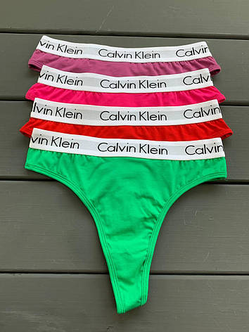 Набір жіночих стрингів Calvin Klein Steel у подарунковому пакованні 4 штуки бавовна розмір S, фото 1