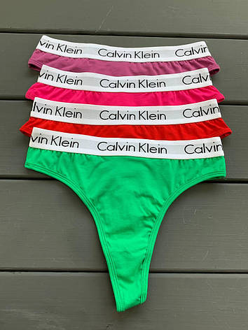 Набір жіночих стрингів Calvin Klein Steel у подарунковому пакованні 4 штуки бавовна розмір S, фото 2