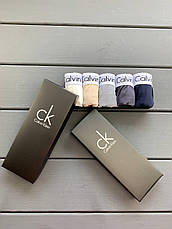 Набір жіночих стрингів Calvin Klein Steel у подарунковому пакованні 4 штуки бавовна розмір S, фото 2