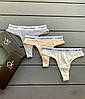 Набір жіночих стрингів Calvin Klein Steel у подарунковому пакованні 4 штуки бавовна розмір S, фото 3