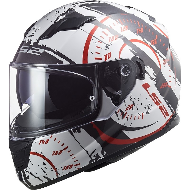 МОТОШОЛОМ ЗАКРИТИЙ LS2 FF320 STREAM EVO TACHO КОЛІР WHITE BLACK RED