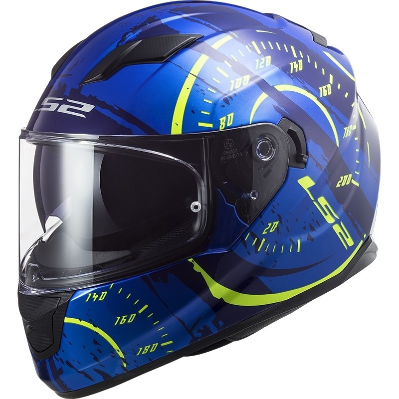 МОТОШОЛОМ ЗАКРИТИЙ LS2 FF320 STREAM EVO TACHO КОЛІР BLUE H-V YELLOW