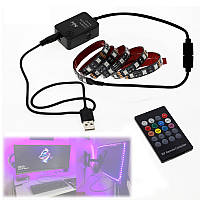 LED стрічка з датчиком звуку і пультом, RGB USB 2м