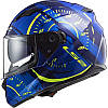 МОТОШОЛОМ ЗАКРИТИЙ LS2 FF320 STREAM EVO TACHO КОЛІР BLUE H-V YELLOW, фото 3