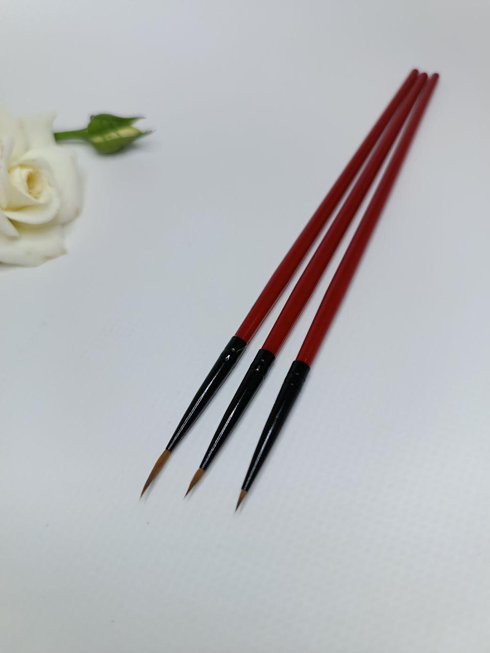 Набір кистей для дизайну нігтів 3 шт, фіолетові