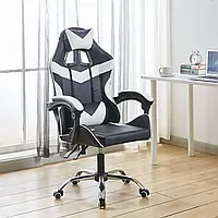 Кресло геймерское Bonro BN-810 белое поворотное игровое удобное до 150 кг.
