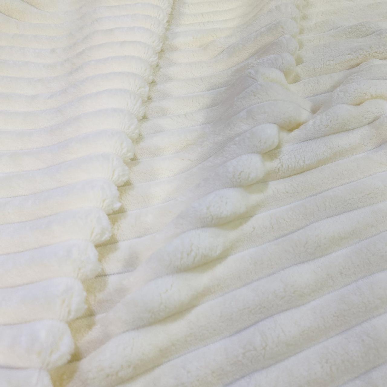 Плюшева тканина Stripes кремовий (пліт. 350 г/м2), фото 1