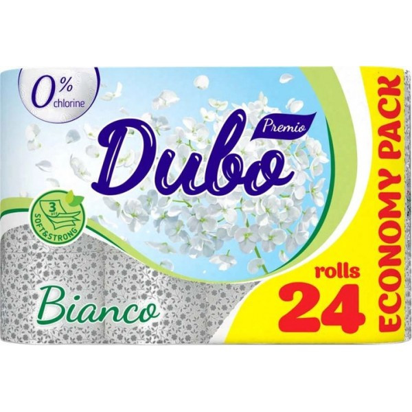 Туалетний папір Диво Bianco, 15г/м, 3 шари, білий, 24 шт