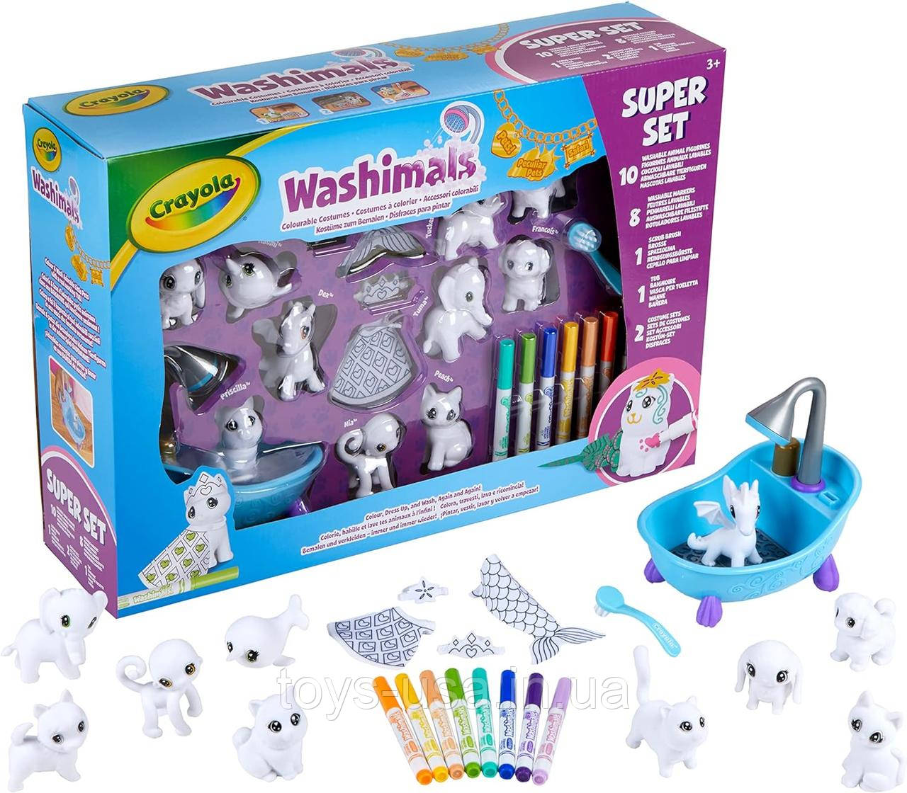 Творчий набір Крайола розфарбуй вихованців у ванній Crayola Washimals Scribble Scrubbie