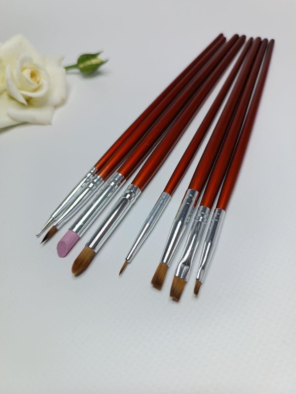 Набір кистей для дизайну нігтів 8 шт.
