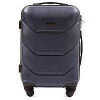 Пластикова дорожня валіза середнього розміру Wings 147 розмір M синій колір