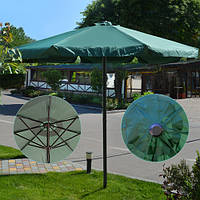 Посилений пляжний зонт 3м / великий Складаний парасолька від сонця для пляжу і саду Зелений