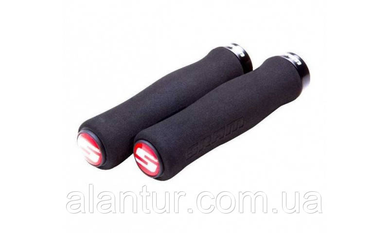 Грипси SRAM Contour Foam 129мм чорні з замком і заглушками для велосипеда, фото 1