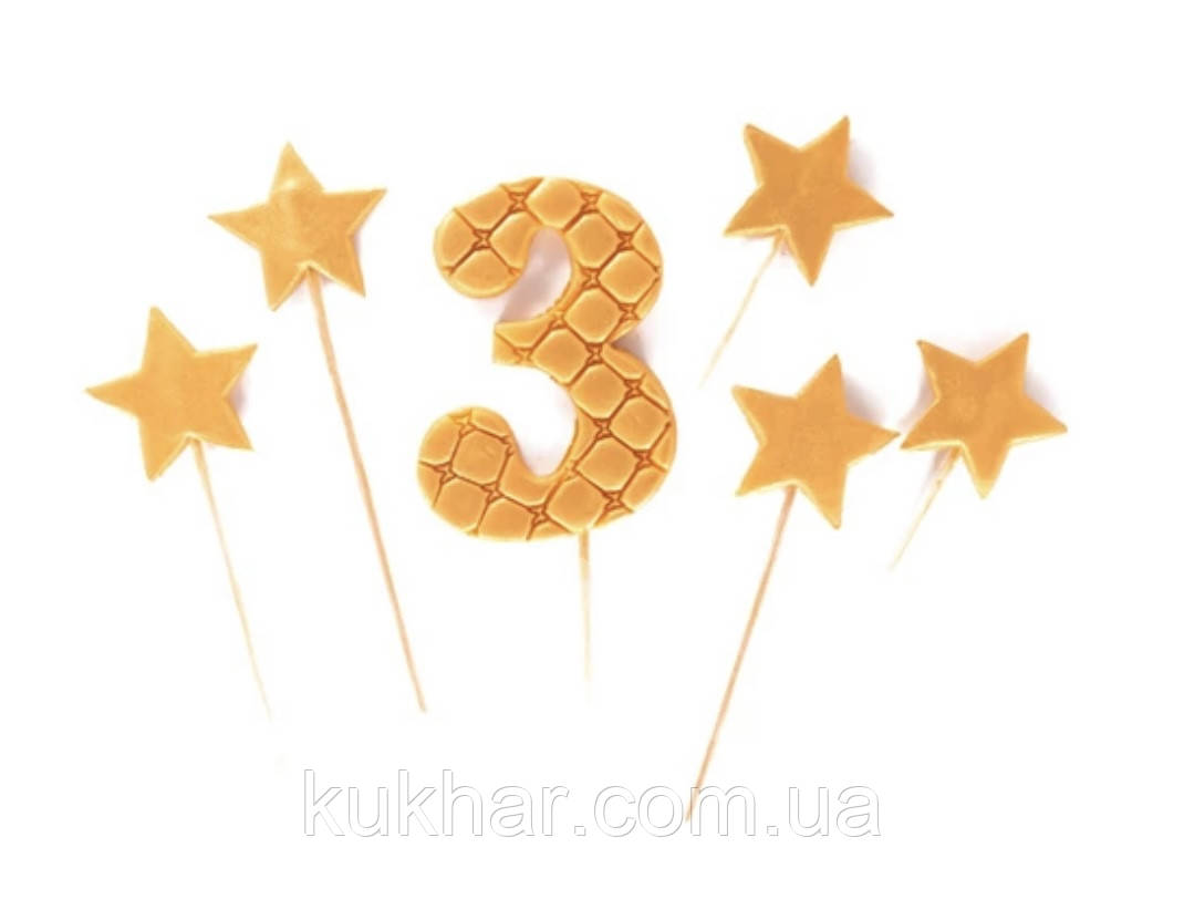 Цифра преміум Золото\ Срібло "3"
