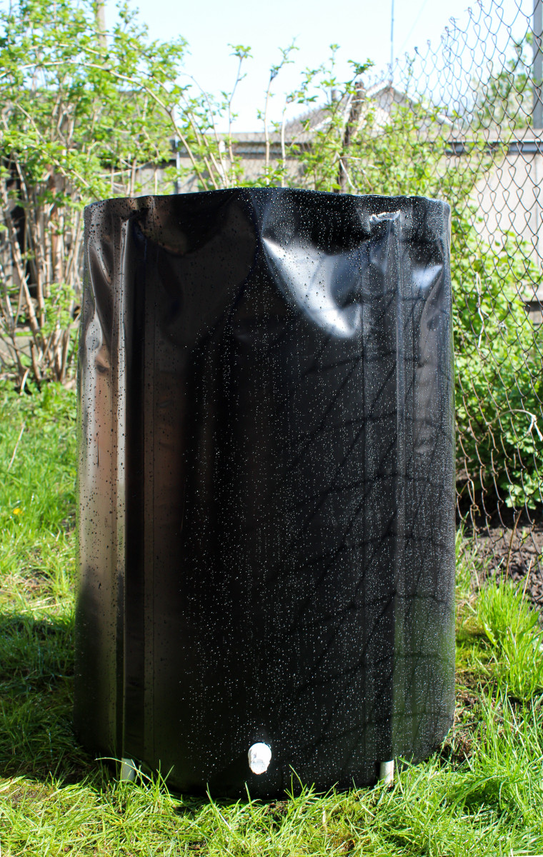 Складна ємність для води 400 л / Місткість для води на дачу / Бочка гнучка вертикальна Чорна, фото 1