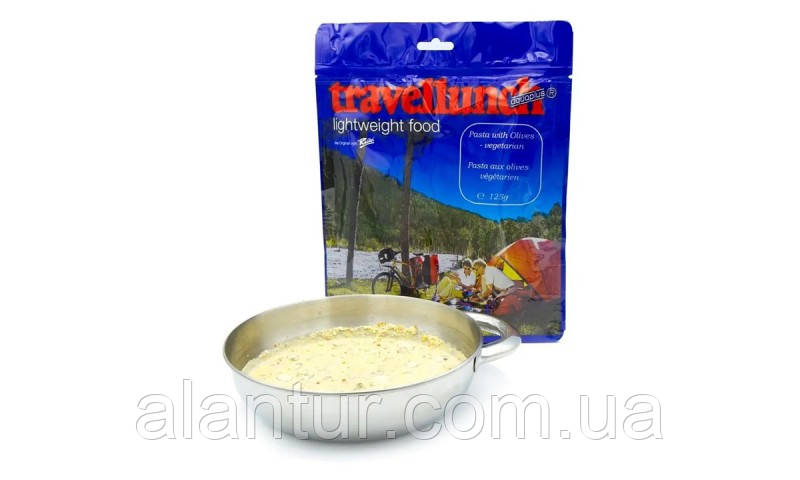 Паста Travellunch з оливками в томатному соусі 250 г - вегетаріанський сублімат для походів, фото 1