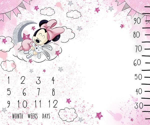 Фотопеленка для перших фотосесій малюка з 1 до 12 місяців / Фотофон "Мінні на місяці" 120х100см, фото 1