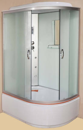 Душовий бокс KO&PO 218RF 120х80х215 см з високим піддоном лівий з гідромасажем і електронікою, фото 1