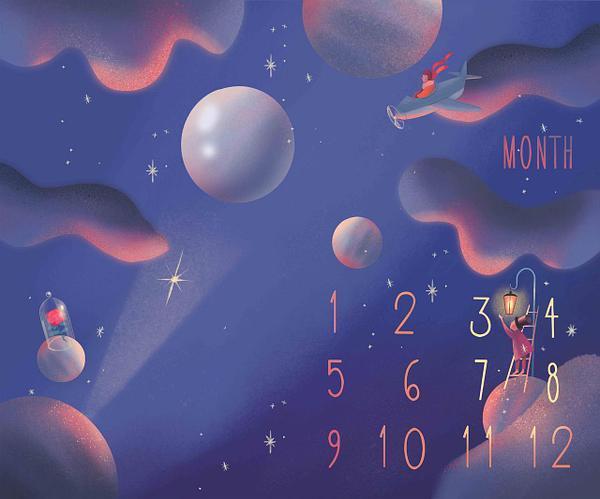 Фотопеленка для перших фотосесій малюка з 1 до 12 місяців / Фотофон "У космосі" 120х100см, фото 1