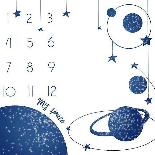 Фотопелюшка для перших фотосесій малюка з 1 до 12 місяців / Фотофон "Космос" 100х120см, фото 1