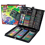 Великий набір для малювання олівці маркери в дерев'яній валізці 150шт | Art Set набір юного художника, фото 3