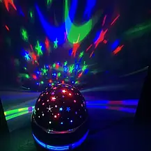 Нічник-проєктор Магічна куля Led Mini Magic Ball, світлодіодний проєктор диско куля RGB Чорний, фото 2