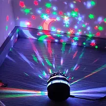 Нічник-проєктор Магічна куля Led Mini Magic Ball, світлодіодний проєктор диско куля RGB Чорний, фото 3