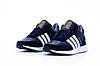 Чоловічі зимові кросівки Adidas Iniki winter mid blue взуття Адідас Ініки з хутром сині шкіряні теплі зима, фото 4