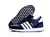 Чоловічі зимові кросівки Adidas Iniki winter mid blue взуття Адідас Ініки з хутром сині шкіряні теплі зима, фото 5