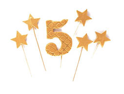 Цифра преміум Золото\ Срібло "5"