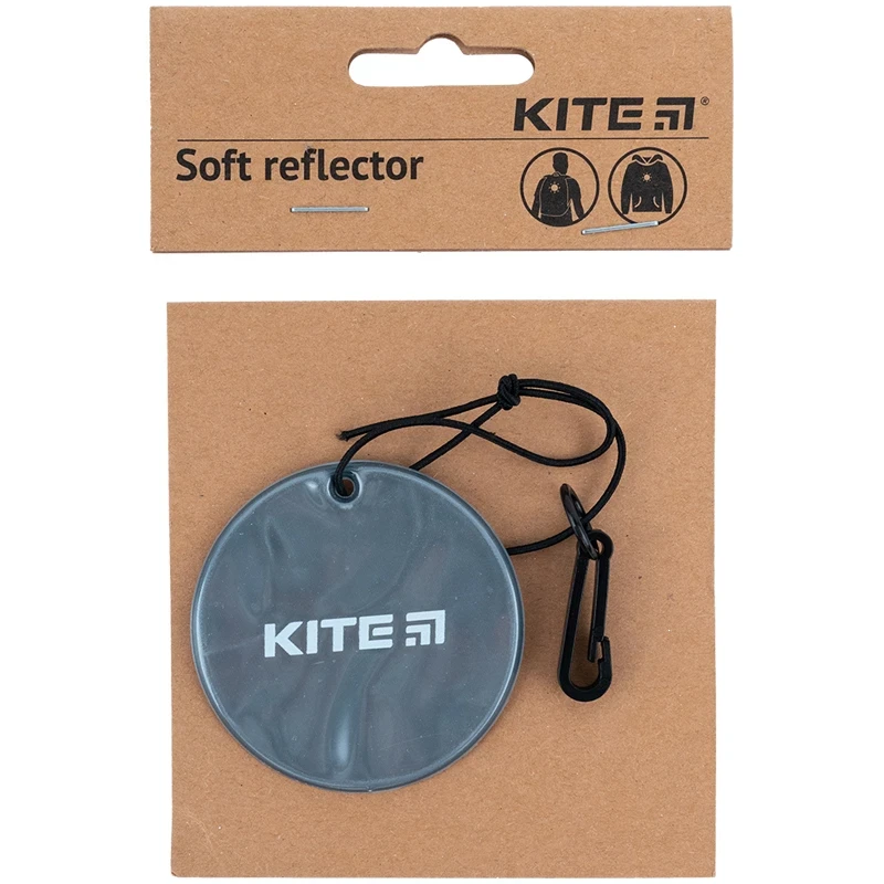 Підвіска м'яка кругла світловідбиваюча темно сіра Kite K23-110-1, фото 1