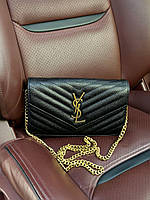 Стильна сумка YSL Cassandre Matelasse Chain Wallet In Grain De Poudre Embossed Leather 22.5 x 13.5 x 5 см