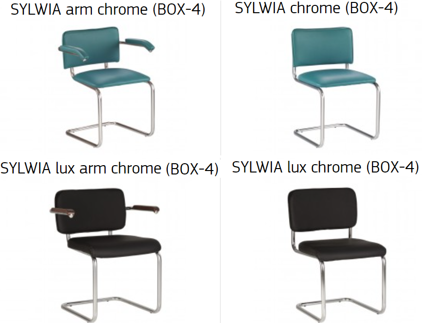 Стул офисный Sylwia arm каркас chrome экокожа V-01, кратность заказа 4 штуки (Новый Стиль ТМ) - фото 4 - id-p575794837