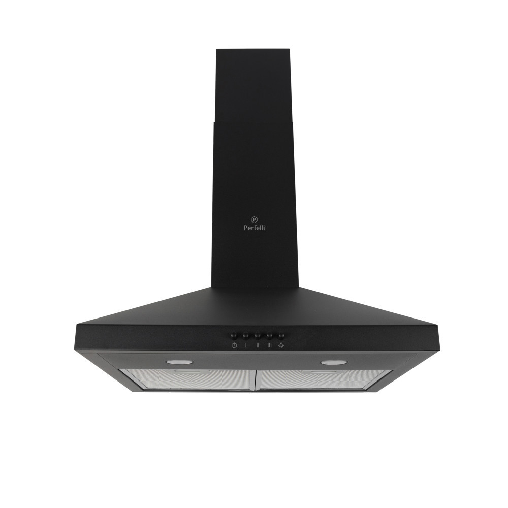 Чорна кухонная витяжка Perfelli K 5202 BL 700 LED, купольна настінна декоративна, шириною 50 см, фото 1