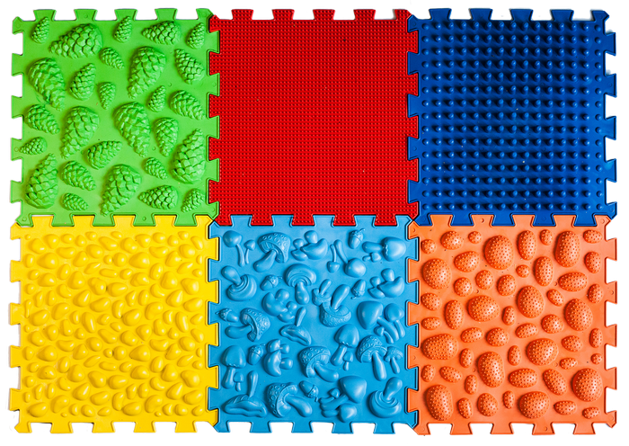 Килимок масажний "Пазли Мікс" 6 елементів Ортек,Україна, фото 1