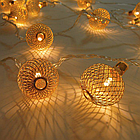 Гірлянда золоті кульки 20 led, 3 м Теплий білий, фото 4