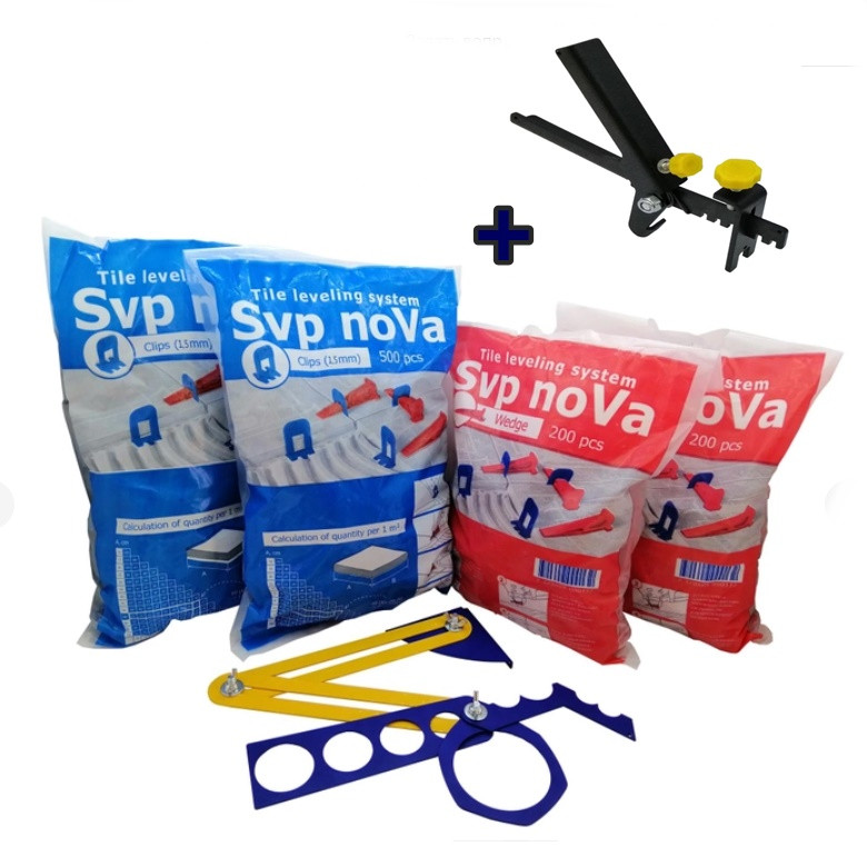 Комплект СВП NoVa: основа СВП 2УП  1,5мм + клини 2УП+ ключ для затиску (метал) + шаблон NoVa, фото 1