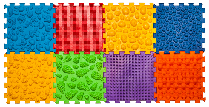 Килимок масажний "Пазли Мікс" 8 елементів Ортек,Україна, фото 1