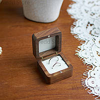 Деревянная Коробочка для колец, ящик для кольца, футляр для кольца шкатулка, коробка на свадьбу или признание