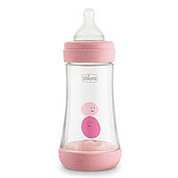Пластиковая бутылочка Chicco PERFECT 5, средний поток, 2м+, 240 мл, розовая 20223.10.40