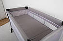 Ліжко-манеж дитяче FreeON Bedside з другим ярусом Grey, фото 4