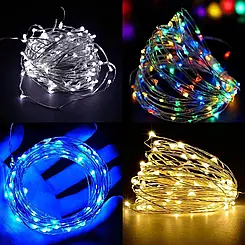 Світлодіодна гірлянда нитка краплі роси дріт 3 м 30 LED від USB DD