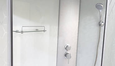 Душевой бокс KO&PO 218F 120х80х215 см с глубоким поддоном правый асимметричная матовое стекло, фото 3