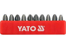 Набір викруткових насадок Philips PH3х25мм HEX 1/4" YATO 10 шт.
