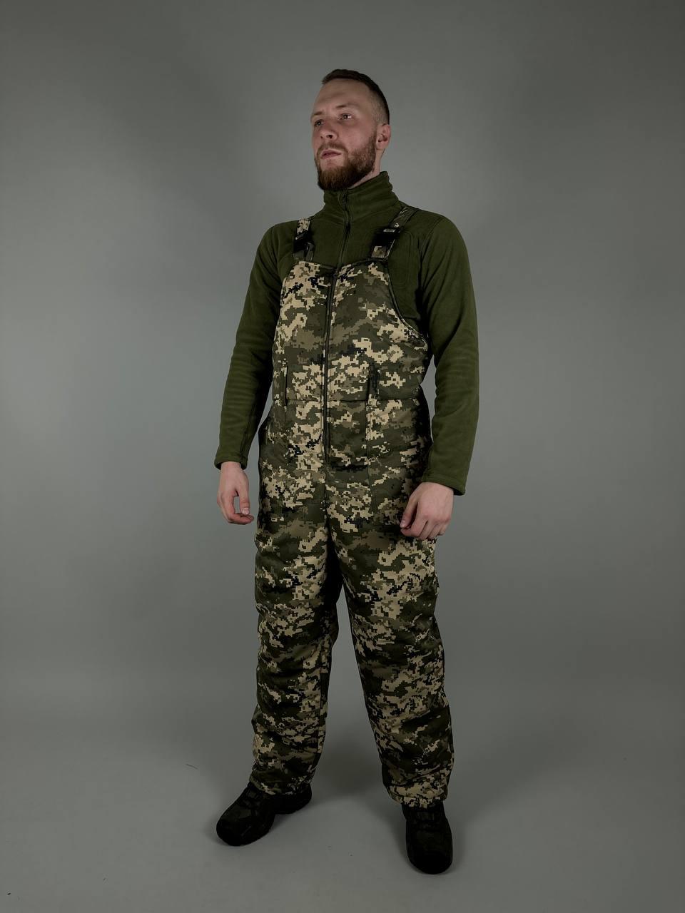 Зимовий чоловічий комбінезон піксель, теплий комбінезон піксель, військовий комбінезон