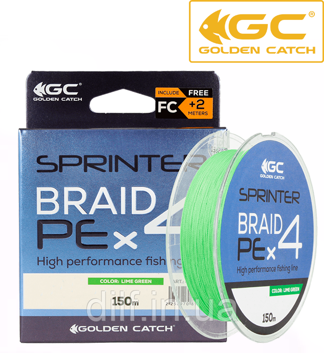 Шнур GC Sprinter PE X4 150м Lime Green #0.6