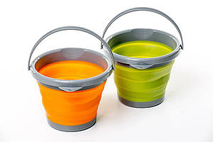 Відро TRAMP складане силіконове 5л UTRC-092, Олива Помаранчевий